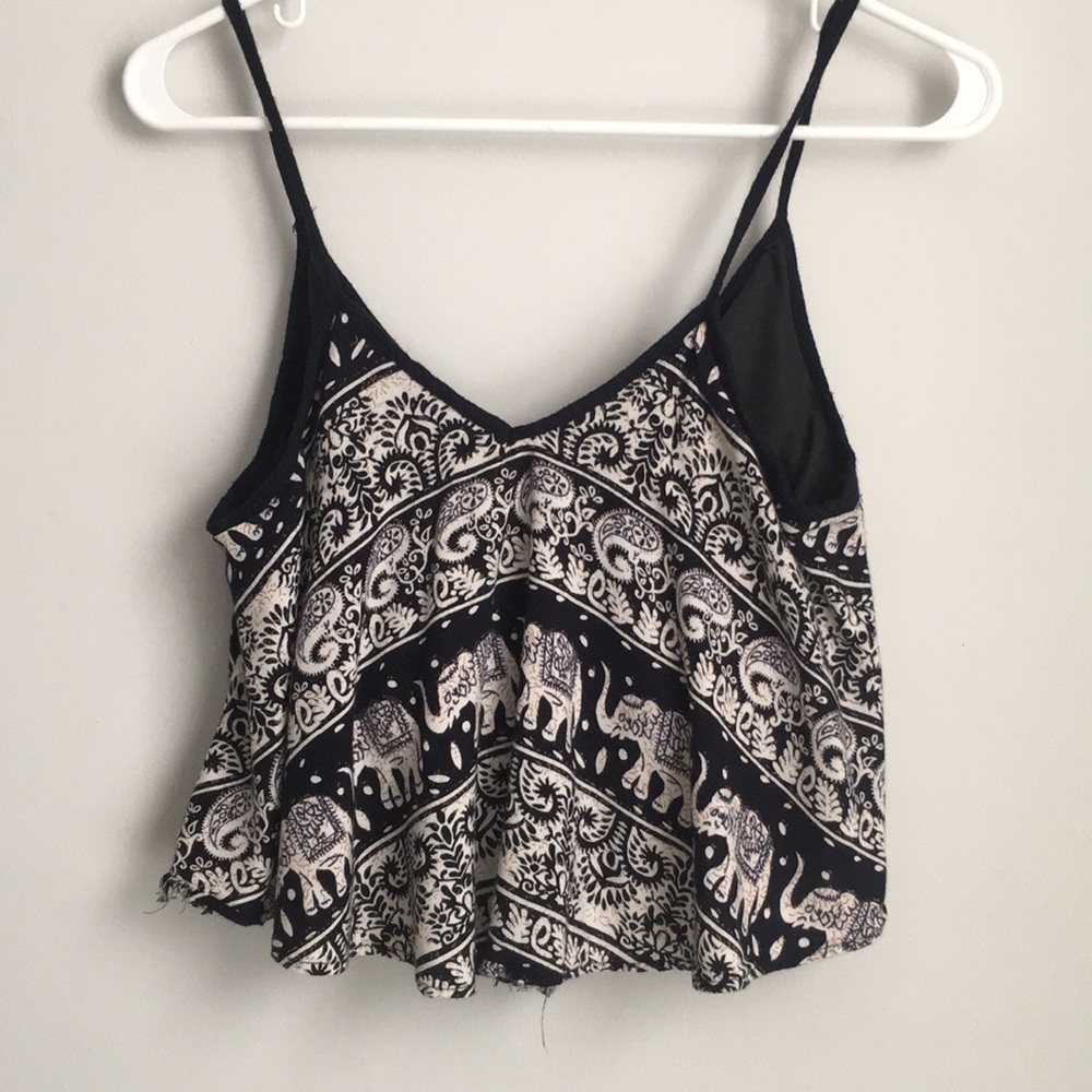 Elephant paisley flowy crop top